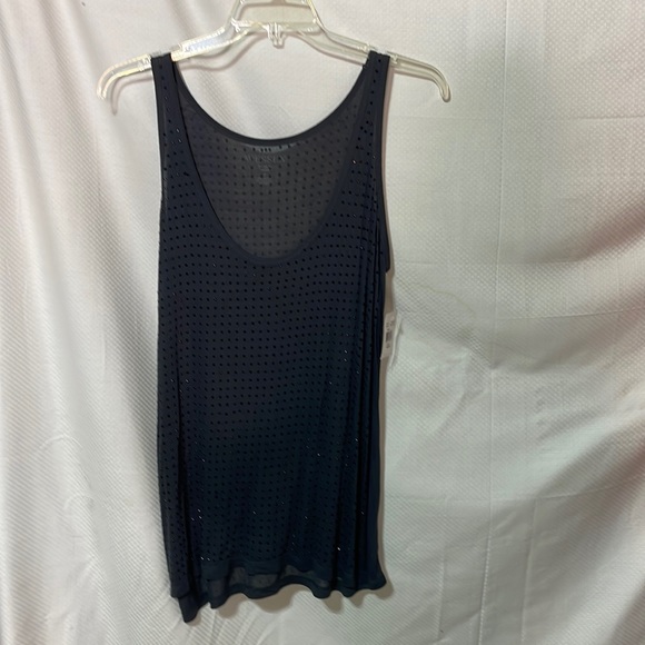 Wessex M deep charcoal tank w/black beads tank longer style viscose nwt vintage - Picture 1 of 11